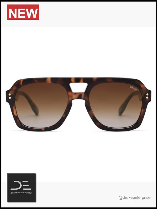 Trendy Thick Polarized Aviator Sunglasses Large Retro Bold Square Pilot Shades main image 6